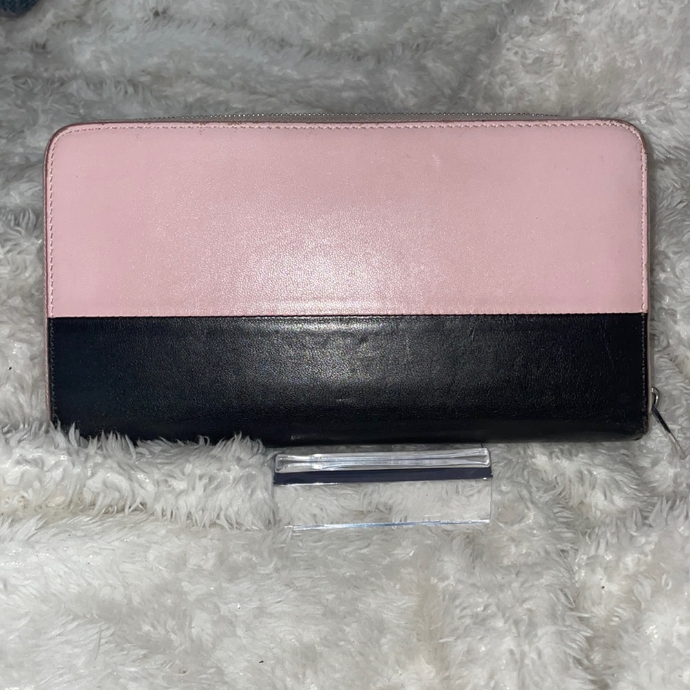 Celine bubble gum pink and black lambskin colorblock zip around wallet - Picture 3 of 7